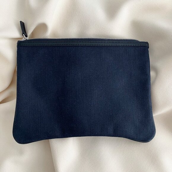Chez Dede Canvas Pouch/Clutch in Black/Navy - Picture 6 of 6